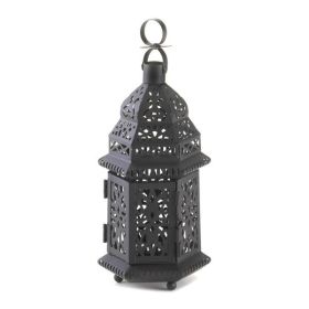 Gallery of Light Black Iron Moroccan Candle Lantern - 10.5 inches