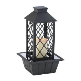 Gallery of Light LED Candle Lantern Tabletop Water Fountain - Black
