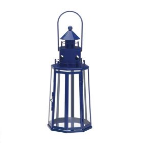 Gallery of Light Metal Lighthouse Candle Lantern - Dark Blue