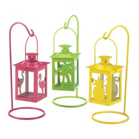 Gallery of Light Set of 3 Tropical Style Metal Mini Hanging Candle Lanterns