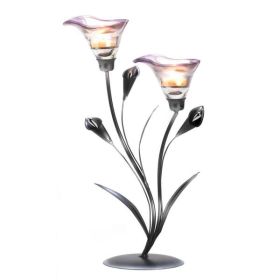 Accent Plus Two-Blossom Calla Lily Candle Holder
