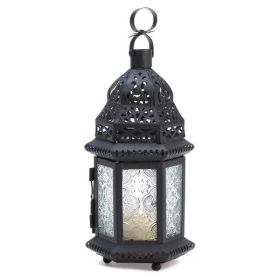 Accent Plus Pressed Glass Moroccan Candle Lantern - 10 inches