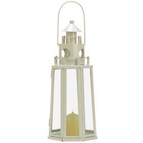 Accent Plus Ivory Lighthouse Candle Lantern - 12 inches
