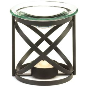 Fragrance Foundry Black Matte Oil Warmer with Glass Dish