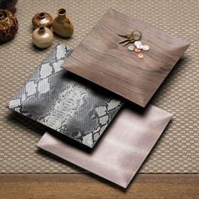 Accent Plus Natural Patterned Square Decorative Plate Set