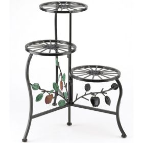 Accent Plus Wrought Iron Apple Triple Plant Stand