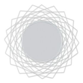 Accent Plus Metal Geometric Wall Mirror - White