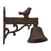 Accent Plus Cast Iron Welcome Sign Bracket with Bird and Bell