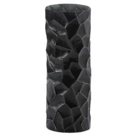 Nikki Chu Black Hammered Sheet Metal Vase - 13.5 inches