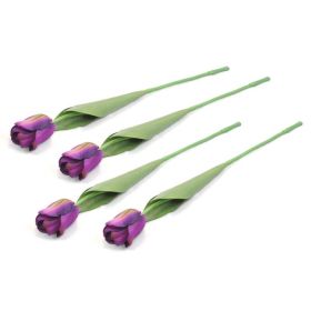 DII Artificial Flowers - Set of 4 Purple Tulips