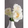DII Artificial Flowers - Set of 6 Ivory Open Roses