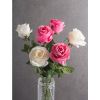 DII Artificial Flowers - Set of 6 Ivory Open Roses