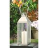 Accent Plus Stainless Steel Triangles Lantern - 15 inches