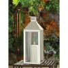 Accent Plus Stainless Steel Notches Lantern - 15 inches
