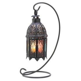Accent Plus Multi-Colored Candle Lantern with Stand