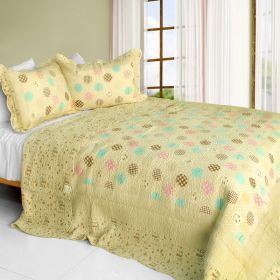 [Corda] 3PC Cotton Vermicelli-Quilted Printed Quilt Set (Full/Queen Size)
