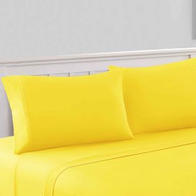 Bezons 4 Piece California King Microfiber Sheet Set with 1800 Thread Count; Yellow; DunaWest