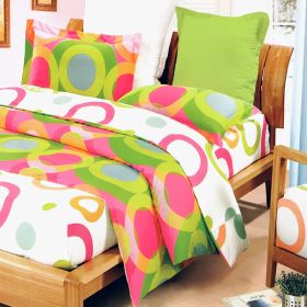 Blancho Bedding - [Rhythm of Colors] 100% Cotton 3PC Mini Comforter Cover/Duvet Cover Set (King Size)