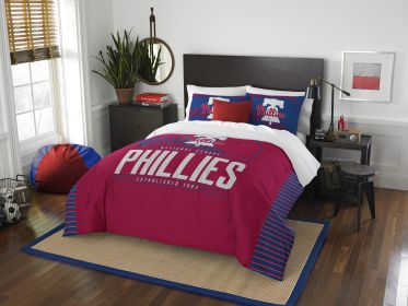 Phillies OFFICIAL Major League Baseball, Bedding, "Grand Slam" Full/Queen Printed Comforter (86"x 86") & 2 Shams (24"x 30") Set by The Northwest Compa